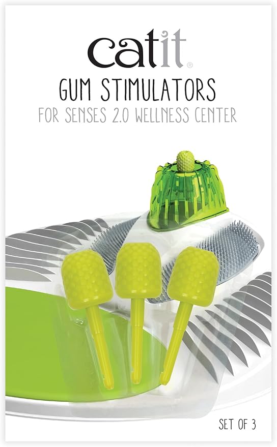 Catit Senses 2.0 Replacement Cat Gum Stimulators, 3 Pack - Replacement Part Senses 2.0 Wellness Center Cat Toy
