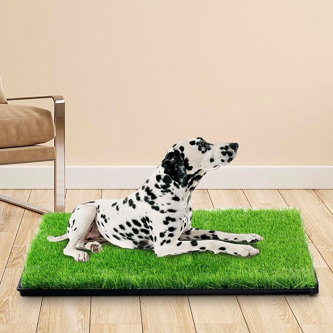 Artificial Dog Grass Large Potty,Indoor/Outdoor Portable Pet Loo with Tray,Reusable Pet Litter Box Training Pads Toilet ,Dog Grass Pee Pads for Replacement( 34"x23")