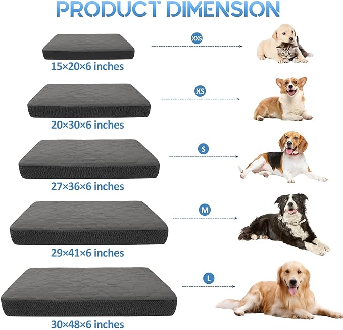 CHHKON Dog Bed Covers Replacement Washable Waterproof Pet Puppy Bed Cover for Dog, Cover Only (Dark Grey,36x27x6 inch)