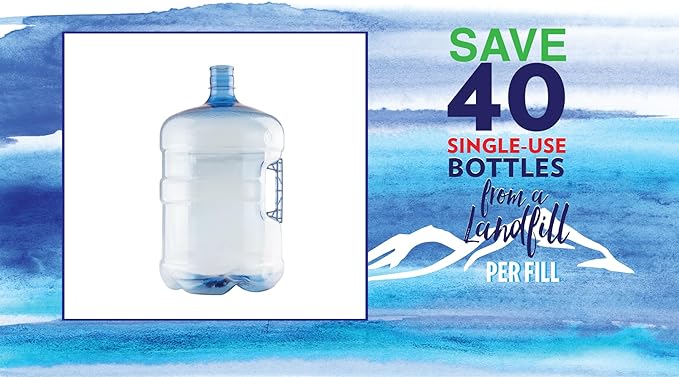 New Wave Enviro BPA Free PET Bottle, 5-Gallon Capacity, Crown Top Cap (not included), Designed for Durability with Integrated Handle, Blue Color