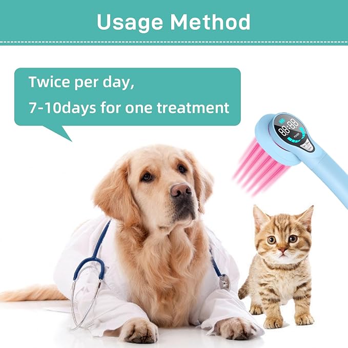 Cold Laser Therapy for Dogs - 2024 Upgraded Infrared Red Light Therapy Vet Device, Portable Laser Therapy Device for Pain Relief Arthritis, Spinal, Promote Blood Circulation (Blue)