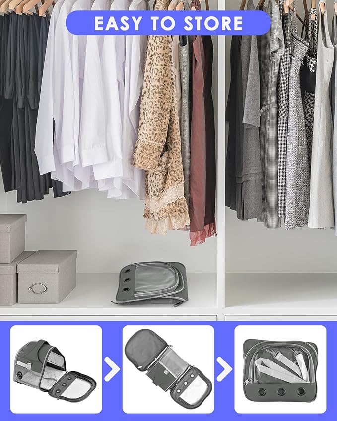 Bissap Guinea Pig Carrier Bag, Portable Small Animal Carrier Pouch for Hamster Chinchilla Rabbit Gerbil Hedgehog Sugar Glider Outgoing Travel Carrying Case - Grey