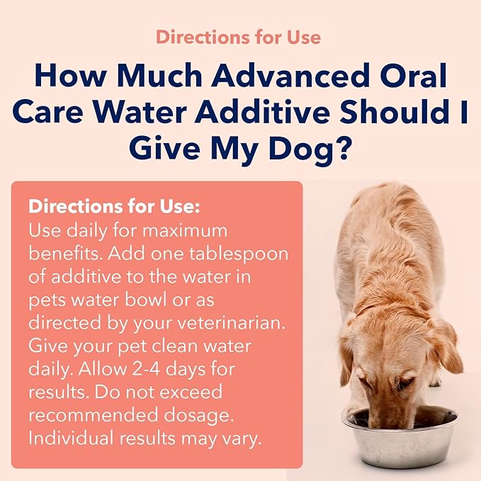 Vets Preferred Oral Care Water Additive for Dogs - Healthy Mouth Dog Breath Freshener Mouthwash - Fights Bad Breath, Removes Plaque and Tartar - Prevents Gum Disease - Mild Mint Flavor