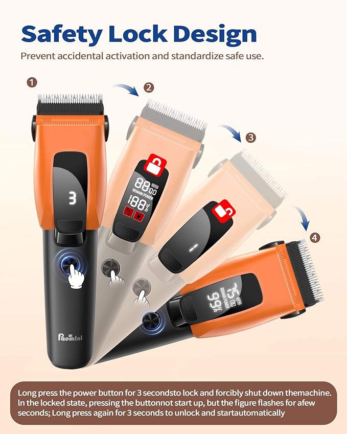 Dog Grooming Kit for Thick Heavy Coats,Dog Clippers for Grooming with LED Display,Heavy Duty Rechargeable Dog Trimmer,Dog Grooming Supplies with Storage Bag,Quiet Cordless Shaver for Cats Pets