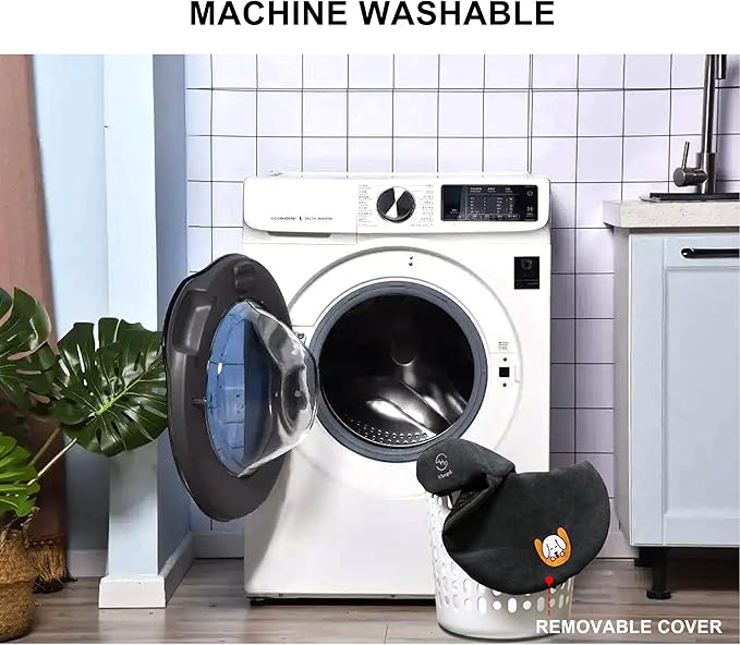 Dog Bolster Pillow/Headrest for Large Dogs, Benefit for Cervical Vertebra/Neck, Easy to Carry When Traveling, with High Resilience Foam, Machine Washable Cover&Easy to Clean (Dark Gray,Large)