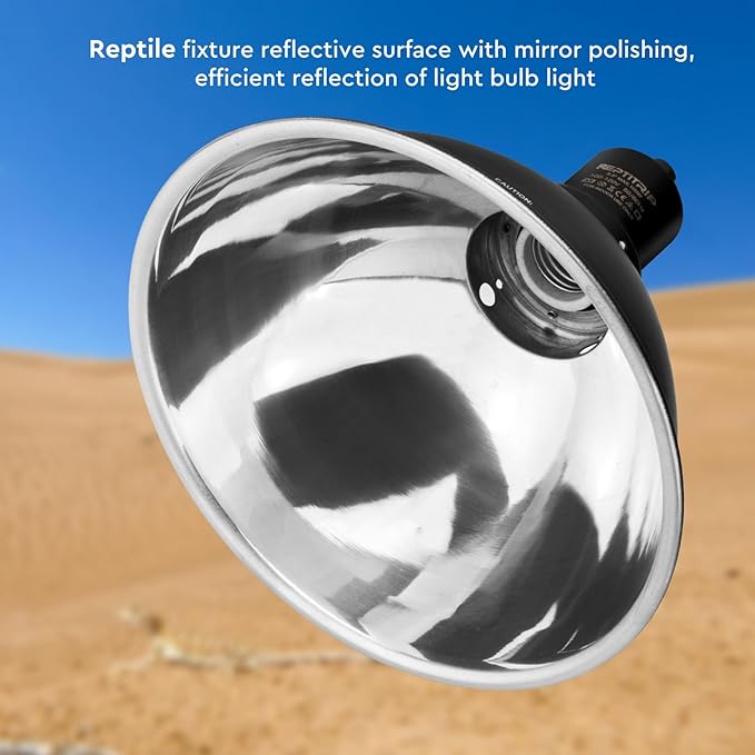 Reptile Light Fixture 8.5-Inch, Reptile Heat Lamp Max 150W, Reptile Tank Lighting Fixtures, Fixture for UVB Reptile Light, Reptile Lamps 2 Packs