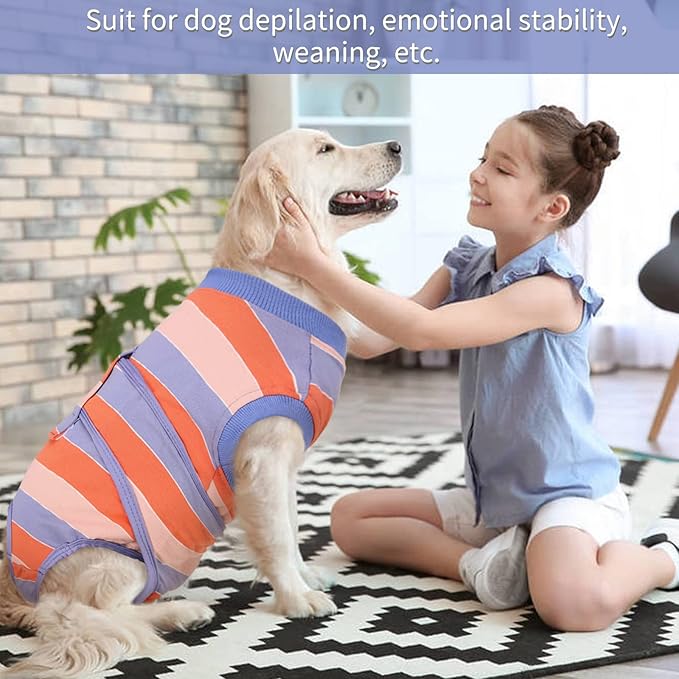Kuoser Dog Surgery Suit, Surgical Onesie for Dogs Female Spay, Soft Dog Recovery Suit Male Neuter, Pet Abdominal Surgery Shirt Dog Body Suits After Surgery Wear, Anti Licking Dog Cone Alternative, XL