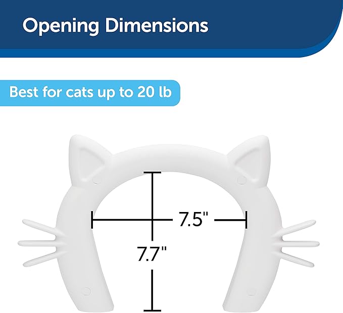 PetSafe NEVER RUST Indoor Cat Door - for Interior Doors - Adds Privacy, Keeps Dogs Out of Cat's Space, Food and Litter Box - for Cats Up to 20lb - Durable and Easy to Install - Made in USA