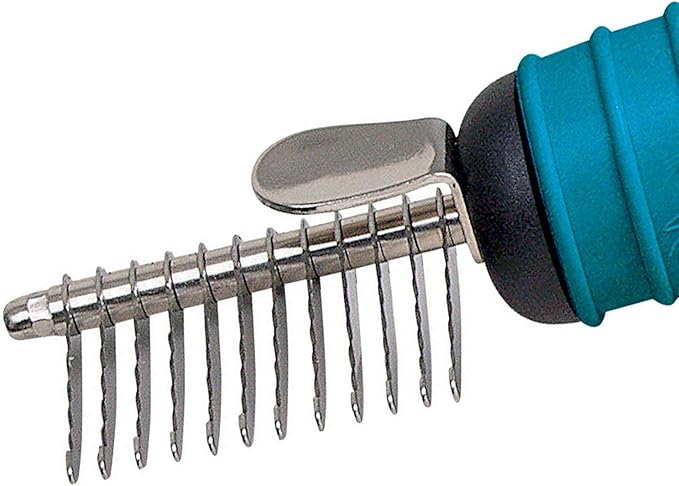 Master Grooming Tools Ergonomic Dematting Tools — Molded Tools for Grooming Dogs - 12-Blade Comb, 6⅝"