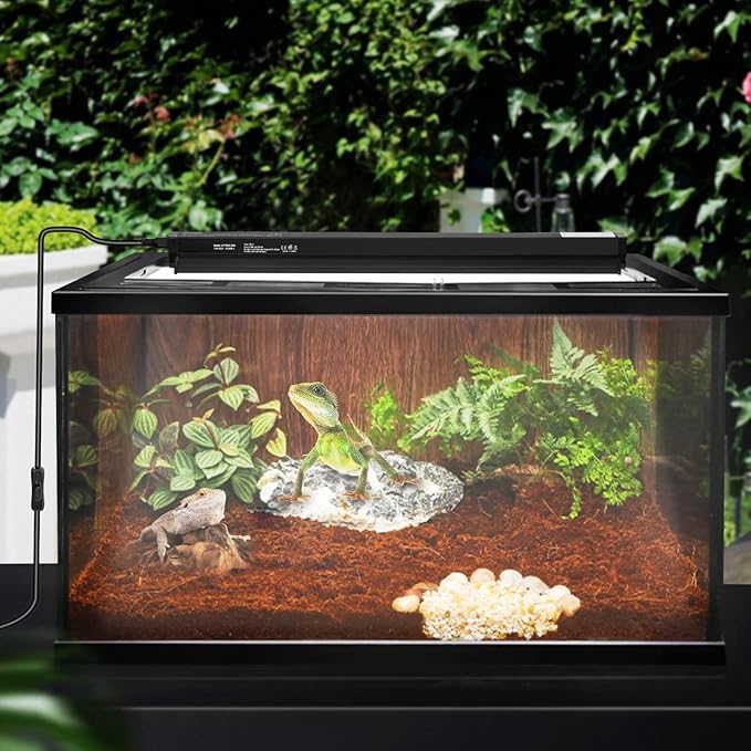 8W HO T5 UVB Reptile Light, Reptile UVB Light Fixture with Bulb, Reptile Light Fixture with 10.0 UVB Bulb Terrarium Light for Bearded Dragon Turtles Lizard and Snake