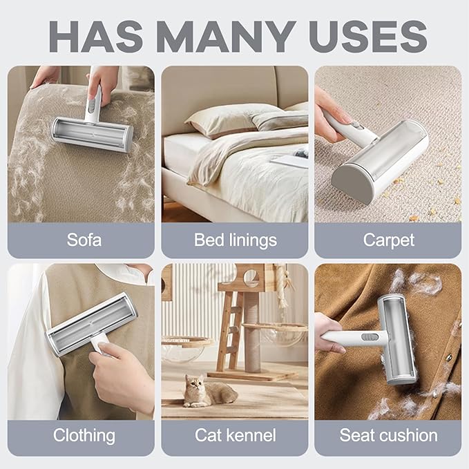 Roller Pet Hair Remover and Reusable Lint Roller,Portable Cat and Dog Lint Roller for Sofas, Carpets, Furniture, Car Cushions and Bedding, Upgraded Travelable and Washable Pet Hair Removal Tool