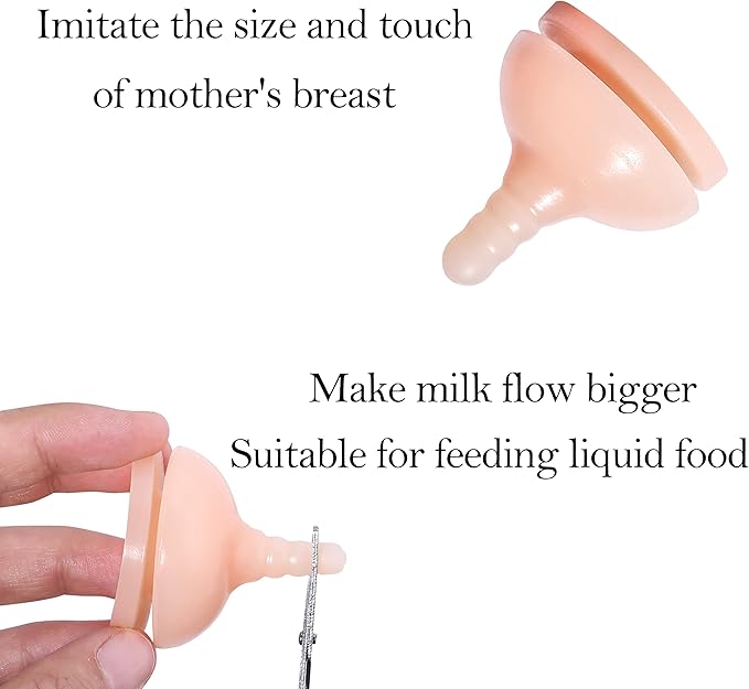 Doggiema Puppy Feeder Bottle, Silicone Feeding Nipple and Syringes for All Breed of Puppies and Other Animals (300ml Bottle+2 Sizes Nipple(M/L)+1 Syringe)