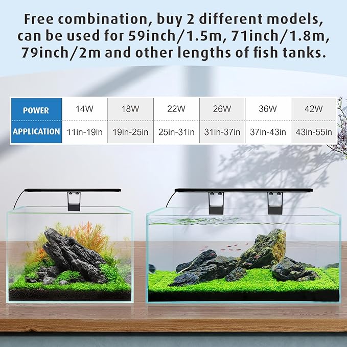 hygger Clip On Full Spectrum Aquarium LED Light, 18W Day-Night Dual Timer Sunrise-Day-Sunset-Moon Fish Tank Light, Adjustable Timer Brightness with 9 Colors for Planted Tank
