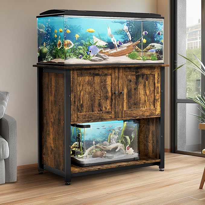 50 gallon fish tank accessories 40-50 Gallon Fish Tank Stand with Cabinet, Metal Aquarium Stand for Ac –  YEPPY