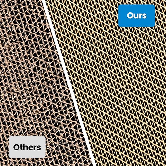 Petslucent Cat Scratching Board - 4PCS Cat Scratcher with Box, Large Size Cat Scratching Pad Easy for Cats to Scratch, Corrugated Cardboard Cat Scratchers Lounge for Indoor Kitty to Rest and Play