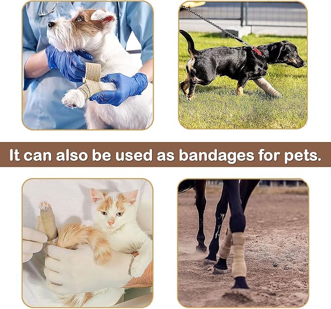 Self Adhesive Bandage Wrap, 9 Pack 2" x 5 Yards, Athletic Tape, Elastic Bandage, Self Stick Wrap for Ankle, Wrist, Finger, Sports (Skin Color)