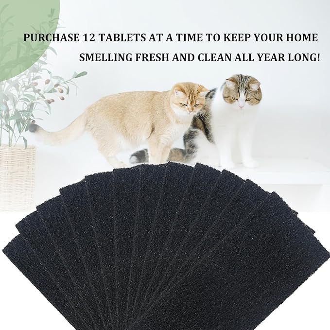 12PCS Carbon Filters Compatible with Litter Robot 3 Replacement Filters for Absorbing Odors Control Damp from Pets and Keep Home Fresh