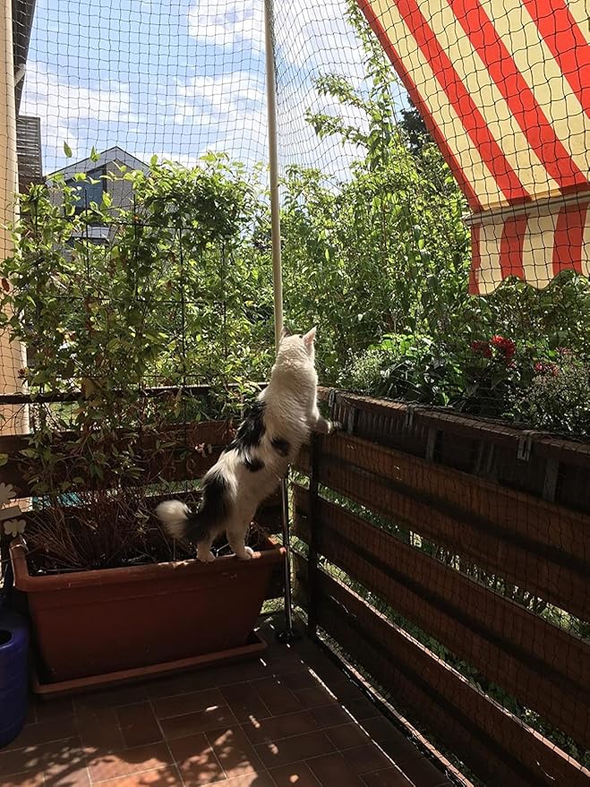 Cat Netting Balcony Black Nylon Balcony Netting for Pets Pet Mesh Fence for Balcony Anti-Fall Cat Net for Balcony and Windows