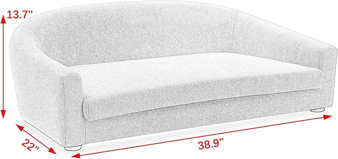 Pet Sofa, Made Sponge and Highly Breathable Linen, Suitable Pet Sofas, Dog Sofas, Dog Beds, Cat Beds, Cat Sofas for Medium-Sized Dogs (grey)