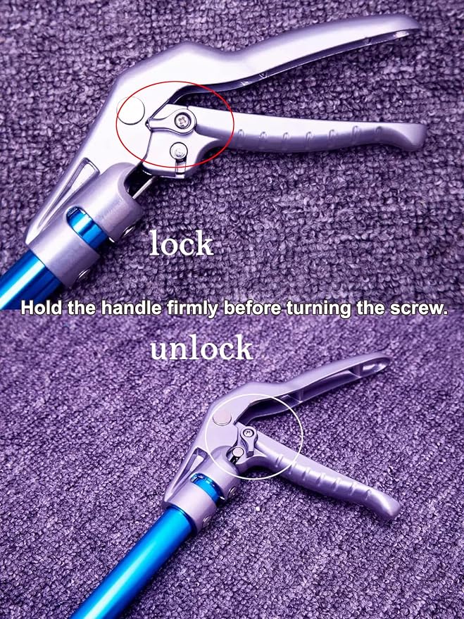 60" Professional All-Aluminum Alloy Snake Tong Reptile Grabber Rattle Snake Catcher Wide Jaw Handling Tool with Lock