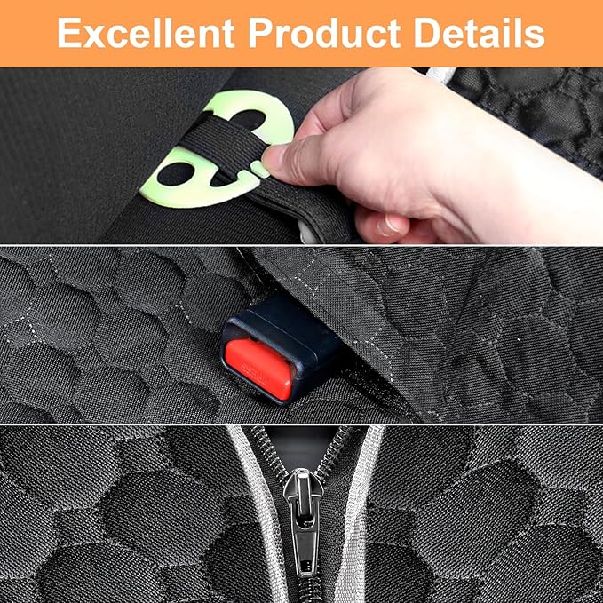 Mancro Dog Car Seat Cover for Back Seat, Waterproof Car Seat Protector for Dogs with Side Flaps, Scratchproof Dog Backseat Cover, Durable Nonslip Dog Hammock for Sedans, Trucks, SUVs, Standard