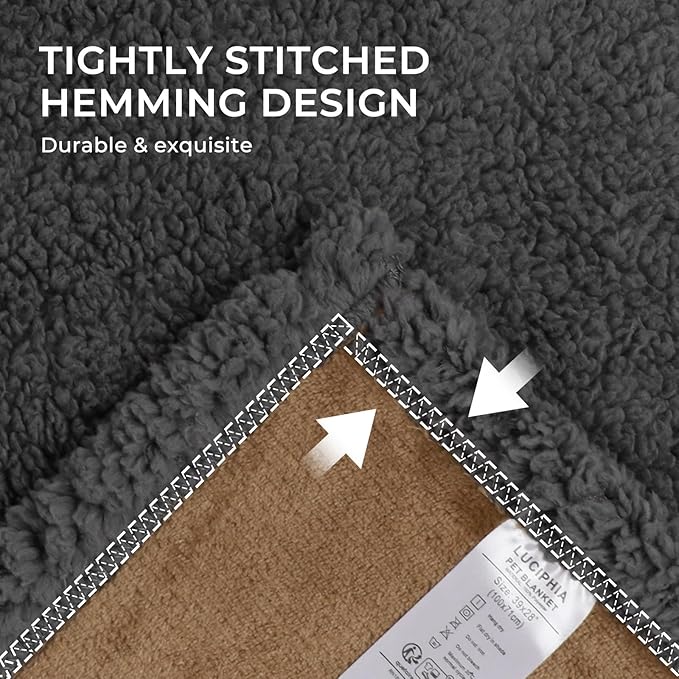 Luciphia Waterproof Blanket for Large Dogs Liquid Proof Furniture Protector Washable Pet Reversible Bed Cover for Couch Soft Sherpa Fleece Cat Blanket for Small Medium Khaki Large(65" x 57")