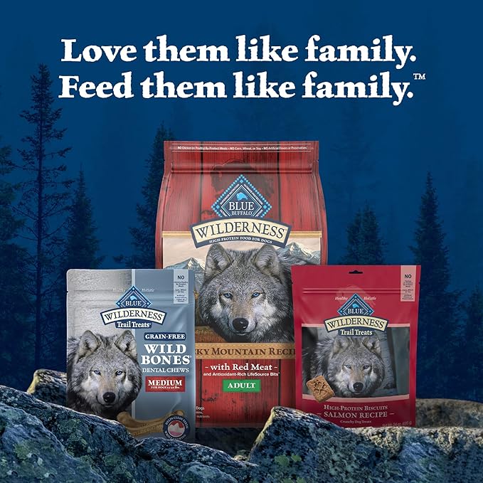 Blue Buffalo Wilderness Wild Bones Grain-Free Dental Chews Dog Treats, Medium, 10-oz Bag