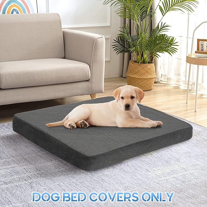 CHHKON Dog Bed Covers Replacement Washable Waterproof Pet Puppy Bed Cover for Dog, Cover Only (Dark Grey,20x15x6 inch)