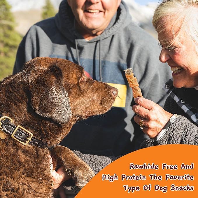 Jungle Calling Dog Treats, High Protein Dog Chewy Treats Healthy Teeth and Coat, Chicken Wrapped Cod Skin Sticks, Rawhide Free Cod Fish Skin Treats for Dogs, 10.6 oz