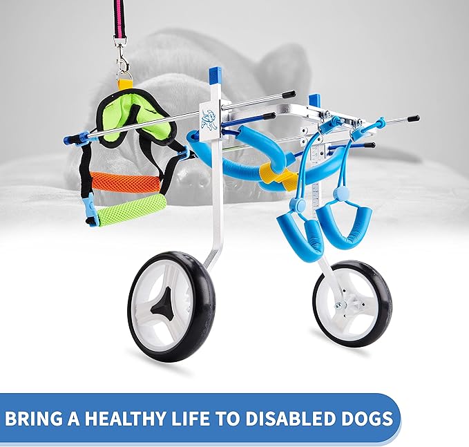 Adjustable Dog Wheelchair for Back Legs| Pet Wheelchairs with Disabled Hind Legs Walking|Stabel & Light Weight (7-Size) (XS)