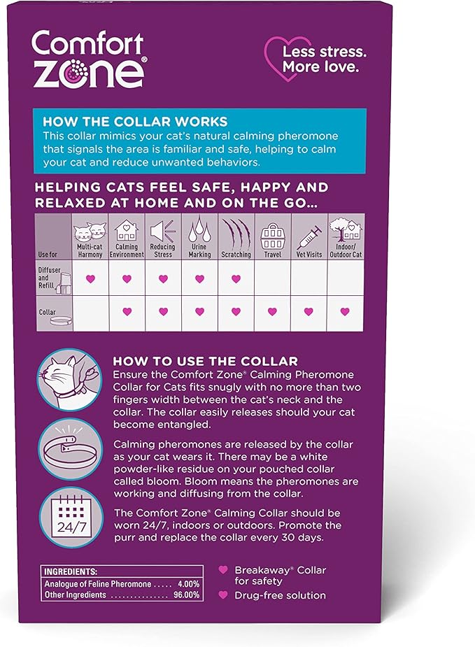 Comfort Zone Cat Calming Collar: 4-pack