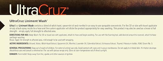 UltraCruz Veterinary Liniment Wash for Horses, 32 oz Refill