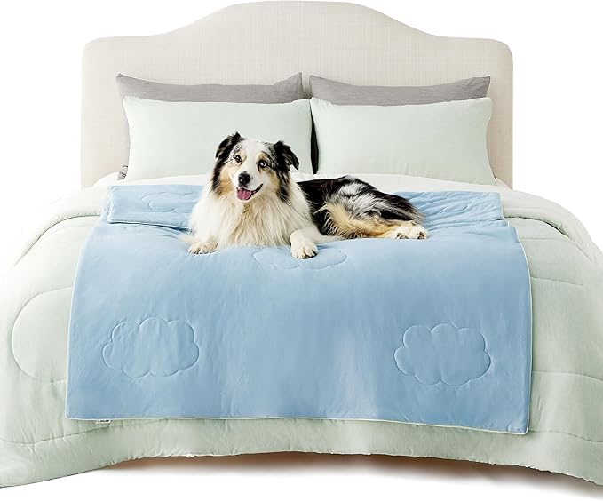 Lesure Premium Cooling Blankets for Extra Large Dogs - Washable Dog Cooling Throw Blanket with Q-MAX>0.4,Durable Self Cooling Pet Mat for Cat, Soft Cooling Summer Blanket for Hot Weather, Blue, 50x60