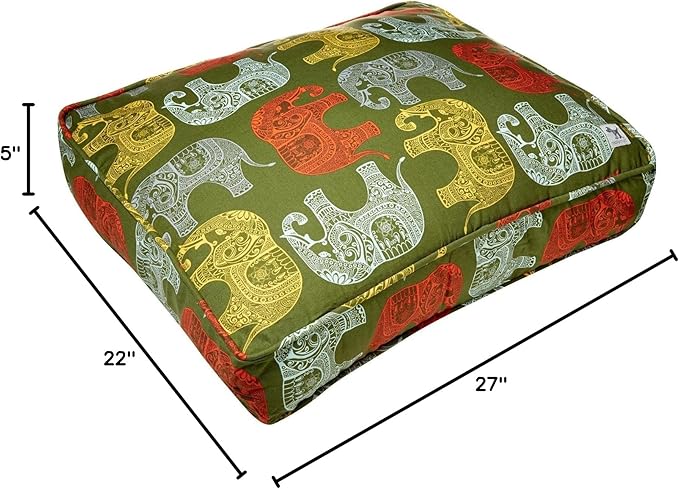 Molly Mutt Washable Dog Bed Cover, Cotton Dog Bed Cover, Dog Bed Cover, Small, Elephant Parade, dd63a