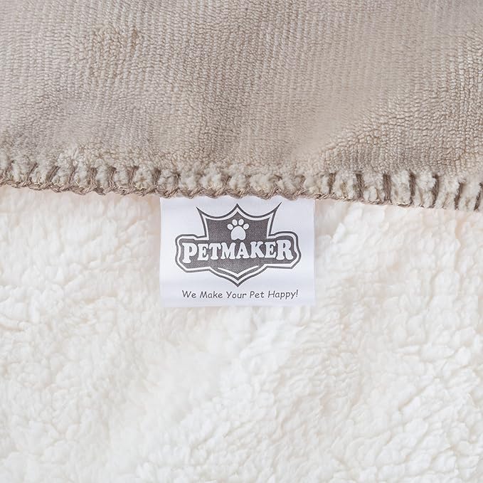 PETMAKER Waterproof Dog Blanket - 30x40-Inch Reversible Sherpa Dog Blanket for Couch, Bed, or Car - Protects from Spills, Stains, or Pet Fur (Tan)