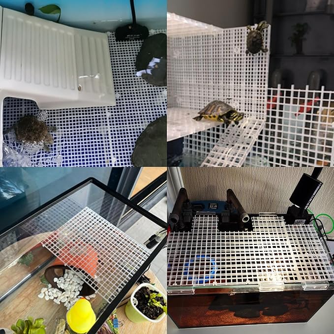 ALEGI Aquarium Fish Tank Divider Plastic Egg Crate Aquarium Filter Bottom Tray Plastic Grid (L 6pcs)