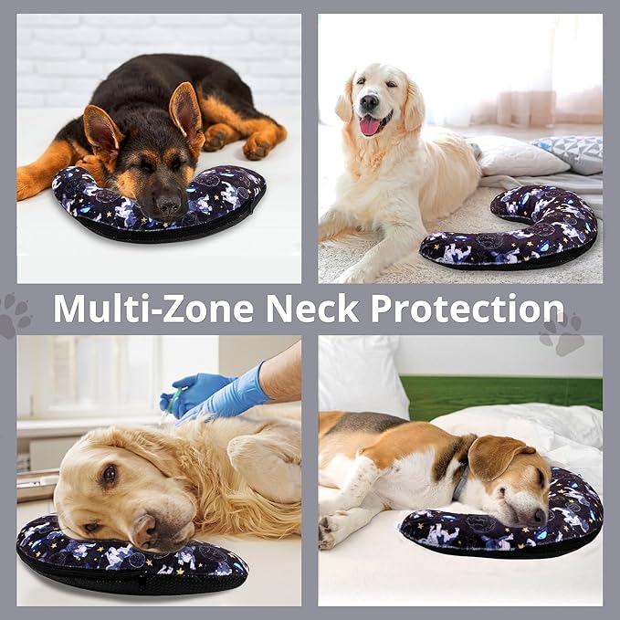 Dog Claming Pillow for Large Dogs, Ultra Soft Dog Neck Pillow Improve Anxiety Relief Sleeping Improve, Machine Washable Pet Pillow for Dogs & Cats, Pet Calming Toy (18"x12"x4") Black