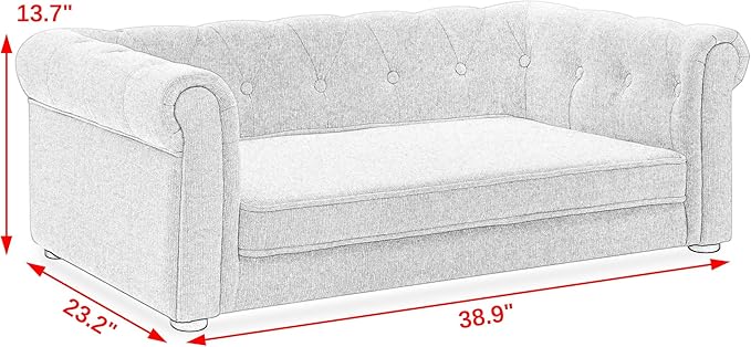 Pet Sofa, Made Sponge and Highly Breathable Linen, Suitable Pet Sofas, Dog Sofas, Dog Beds, Cat Beds, Cat Sofas for Medium-Sized Dogs (beige)