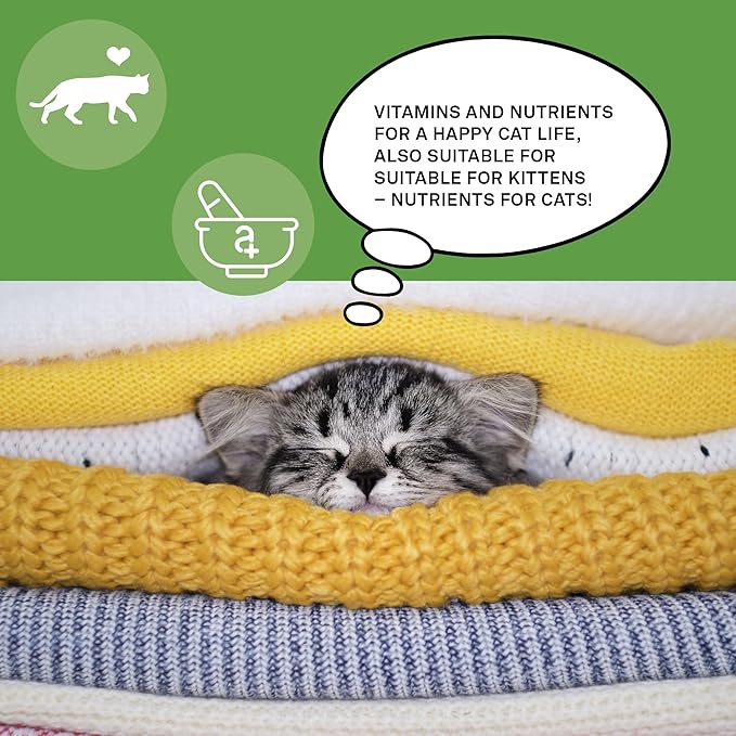 animaux – nutrients for Cats, All-Natural Cat Vitamins, Cat Essentials to Strengthen The Immune System & Natural Cell Protection, Healthy Skin & Shiny Coat, 120 Chewable Tablets, 120 days supply