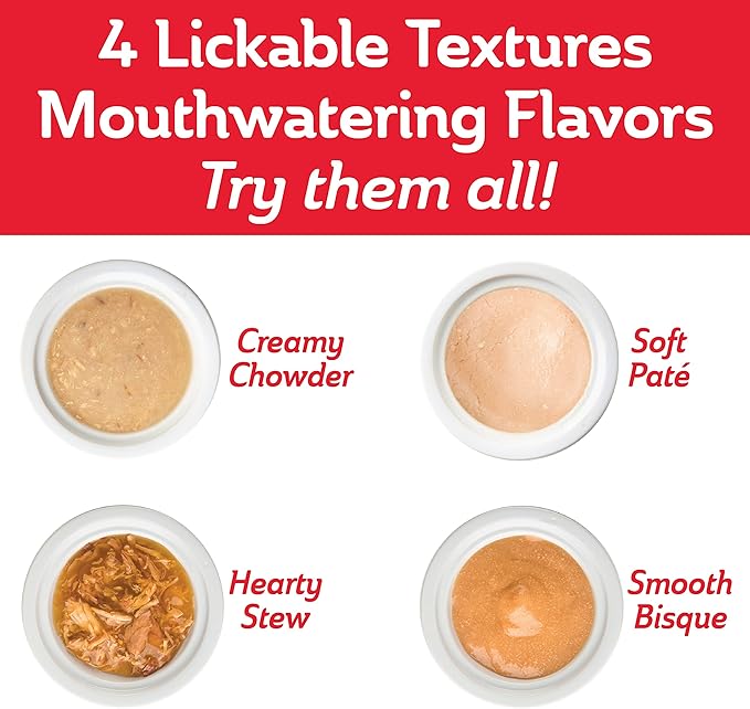Hartz Delectables Bisque Lickable Wet Cat Treats, Multiple Flavors Box of 8, Pack of 1, Each box has 12 count. Total 96 count