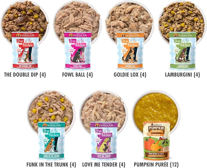 Weruva Dogs in The Kitchen & Pumpkin Patch Up Pouches, Winner Winner Pumpkin Dinner Variety Pack, 36 Pouches Total