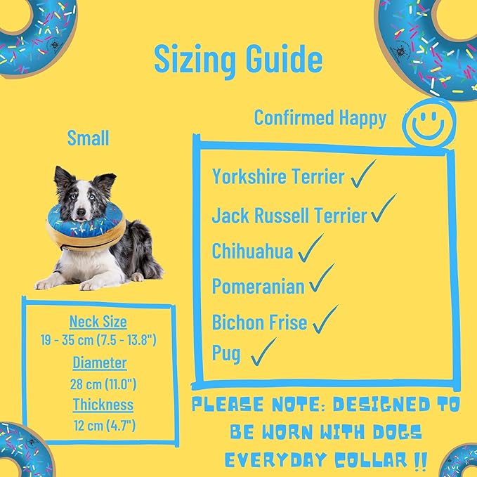 Dog Donut Collar | Great Alternative to a Traditional Dog Cone or a Soft Dog Cone Collar | Our Inflatable Dog Cone is an Excellent Cone for Dogs after Surgery | Dog Cones for Small Dogs (Blue)