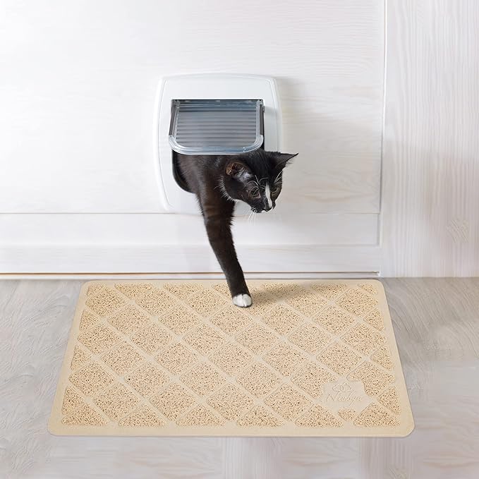 Niubya Premium Cat Litter Mat, Litter Box Mat with Non-slip and Waterproof Backing, Litter Trapping Mat Soft on Kitty Paws and Easy to Clean, Cat Mat Traps Litter from Box