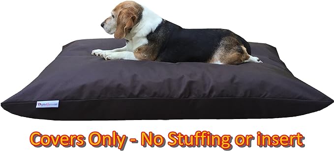 Do It Yourself DIY Pet Bed Pillow Duvet 1680 Nylon Durable Cover and Waterproof Internal case for Dog/Cat at Medium 36"X29" Seal Brown Color - Covers only