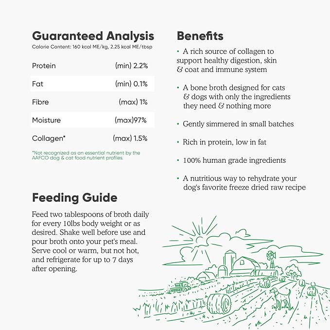 Open Farm Bone Broth, Food Topper for Both Dogs and Cats with Responsibly Sourced Meat and Superfoods without Artificial Flavors or Preservatives, 12oz (Grass-Fed Beef)