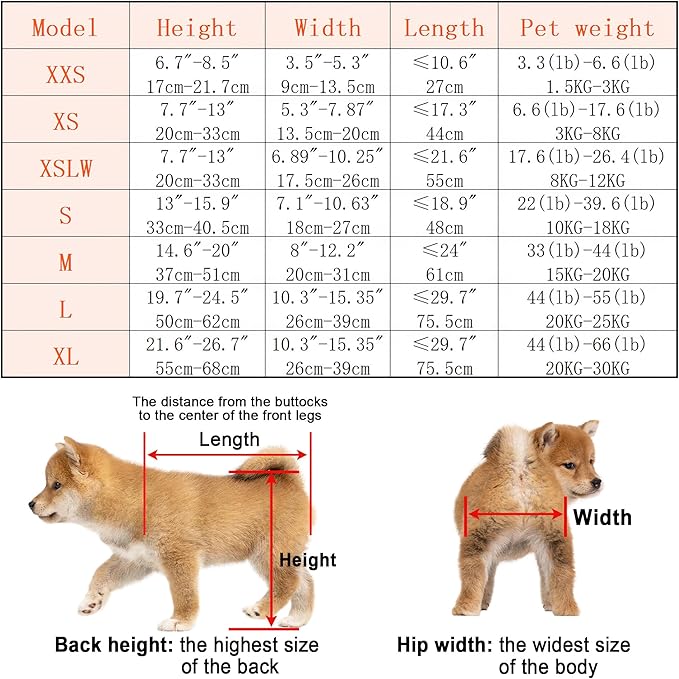 Adjustable 4-Wheel Dog Wheelchair| Pet Wheelchairs with Disabled Hind Legs Walking|Full Support Dog wheelchairs (7-Size) (M)