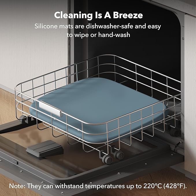 PETLIBRO Dog Food Mat, Safety Silicone Cat Food Mat for Feeder & Fountain, Waterproof Dog Bowl Mats, Raised Edge Spill Protection Floor, Cove Feeding Mat for Pet (Lake, 22'' x 16.5'')