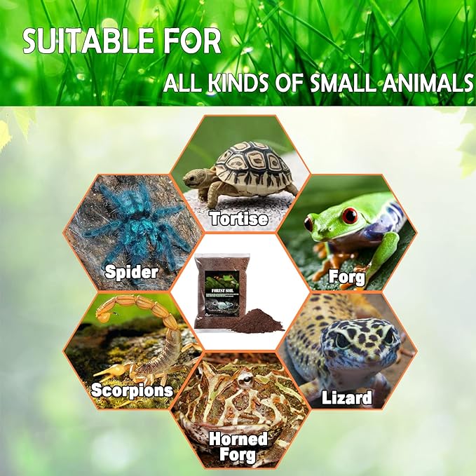 BNOSDM Reptile Soil Substrate Fluffy Small-Strand Reptile Substrate and Snake Bedding Clean Natural Terrarium Bedding for Lizards Snakes Tortoises Tarantulas