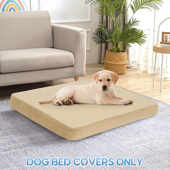 CHHKON Dog Bed Covers Replacement Washable Waterproof Pet Puppy Bed Cover for Dog, Cover Only (Beige,20x15x6 inch)