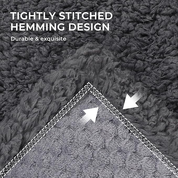 Luciphia Waterproof Blanket for Large Dogs Liquid Proof Furniture Protector Washable Pet Reversible Bed Cover for Couch Soft Sherpa Fleece Cat Blanket Grey Embossed Small(40" x 28")